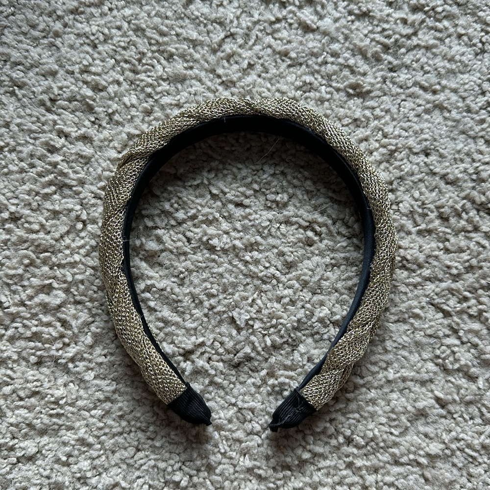 Women’s Natasha Braided Gold Metallic Headband - Picture 2 of 3